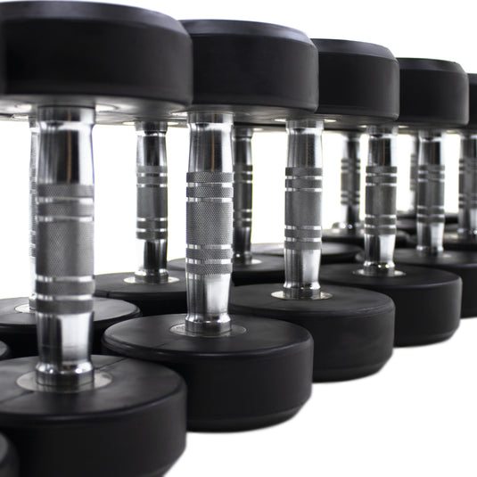 Powercore Round Rubber Dumbbell Set - 10 Pairs (2.5kg-25kg) view 3