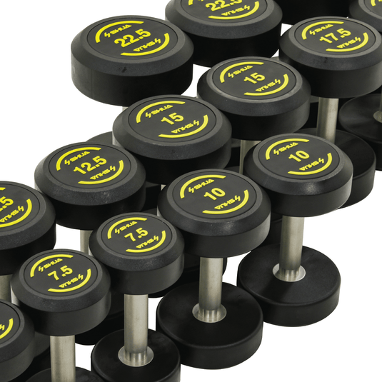 Shua Rubber Round Dumbbell Set - 12 Pairs (2.5kg-30kg) view 3